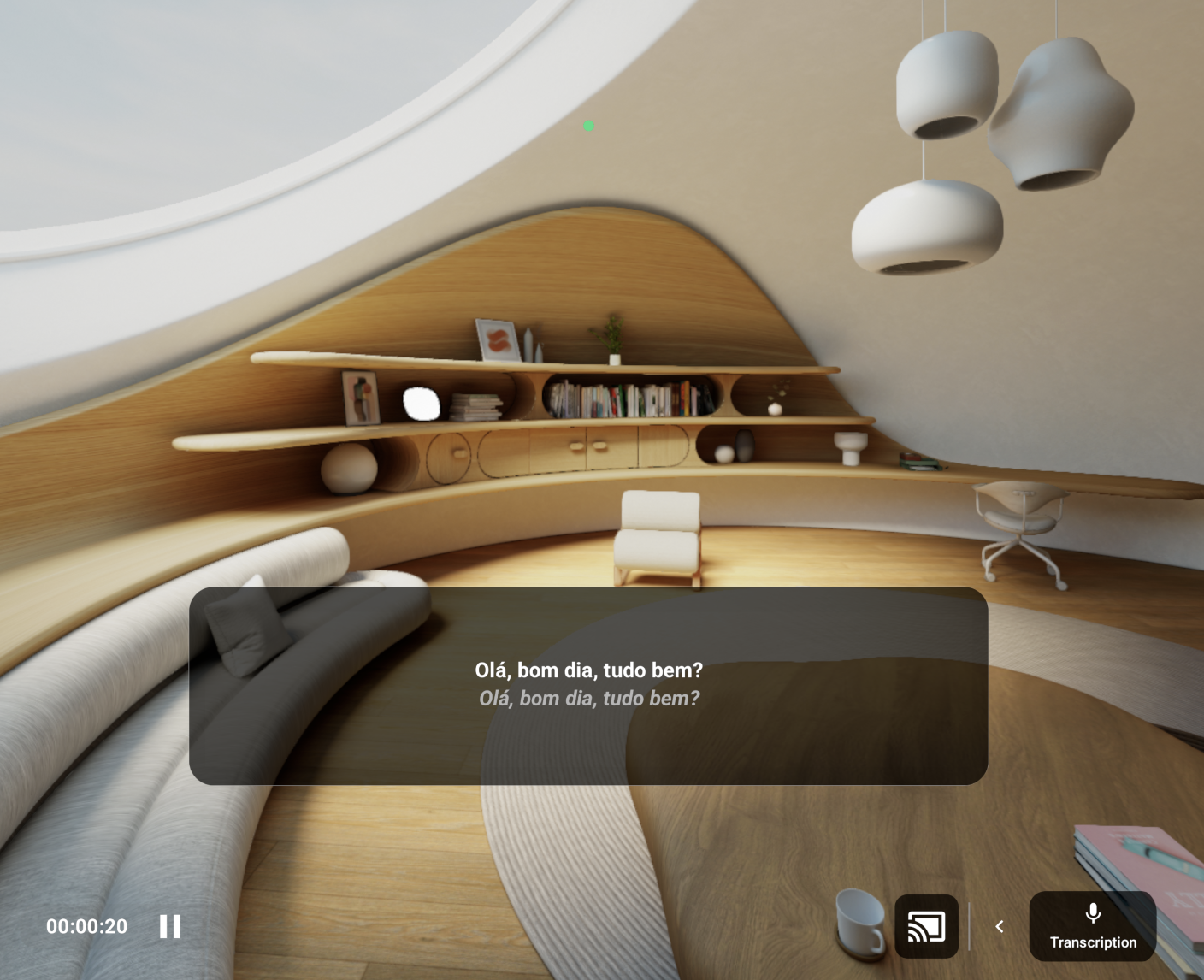XR Live Transcription with speech bubbles